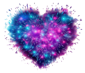 PNG Neon firework heart shape fireworks purple violet.