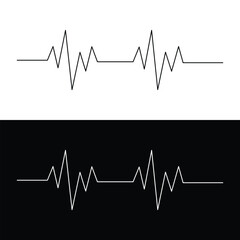 Heart rate monitor line vector isolated on white background. Heart rate pulse rhythm line illustration in eps 10.
