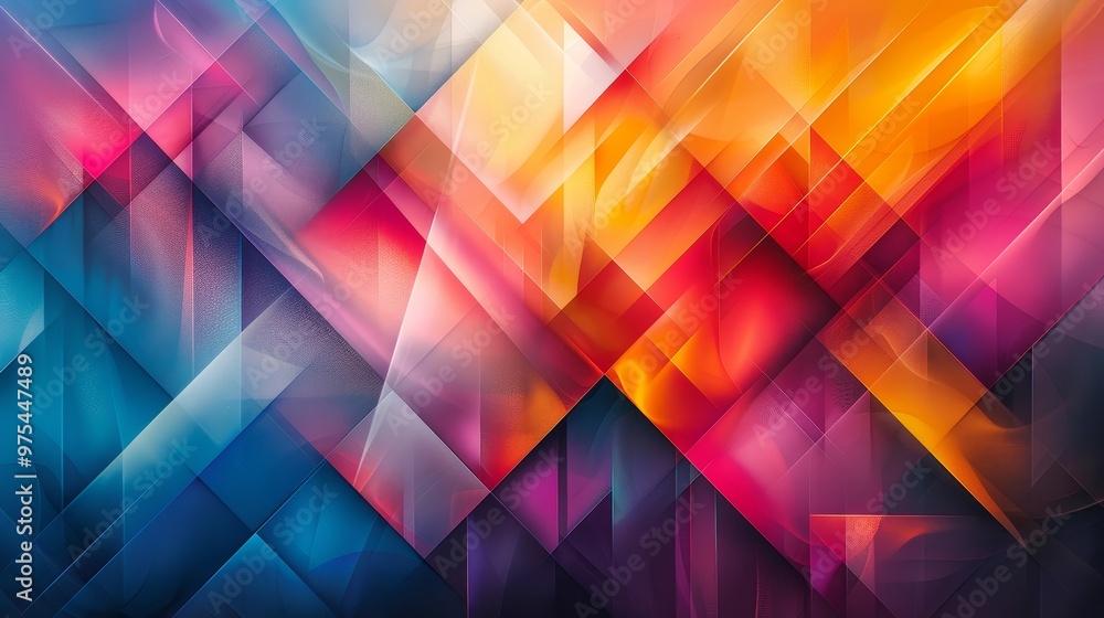 Poster abstract geometric background with vibrant colors and overlapping shapes. ideal for modern design pr