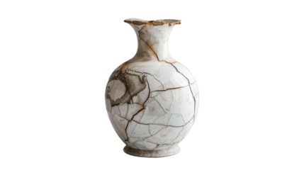 Antique expensive vase on transparent background