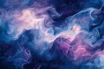 Obraz premium Abstract swirling patterns in shades of blue, purple and pink. A vibrant and dynamic background.