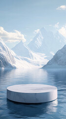 Product display iceberg display stage background