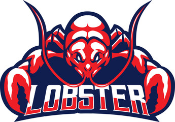 lobster mascot logo gaming illustration