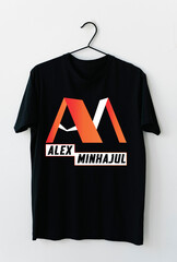 Simple black t-shirt men  mockup