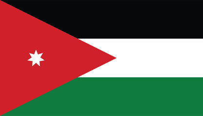 Title: Flag of Jordan , flat vector
