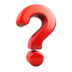 Naklejka premium Red question mark isolated on transparent background