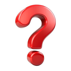Fototapeta premium Red question mark isolated on transparent background
