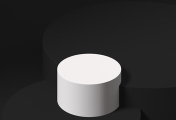 Minimalism abstract background, pedestal. 3D illustration.