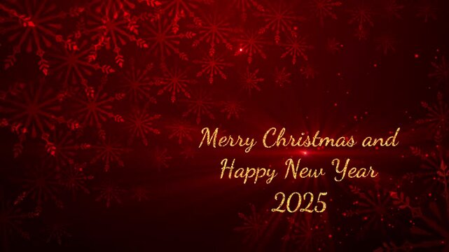Merry christmas and happy new year animation, with rotating snowflakes, concepts, ideas, 4k