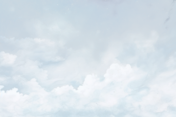 Dreamy sky with fluffy clouds png paint texture overlay, transparent background