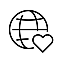 globe sign with love