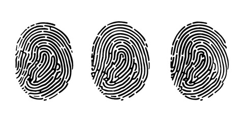 Set of fingerprint for design, security pattern. 