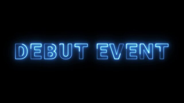 Neon Blue Debut Event Text Graphic