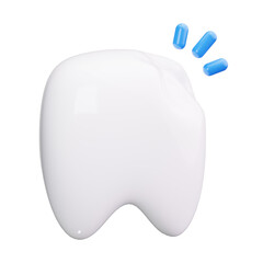 broken tooth 3d Render Icons