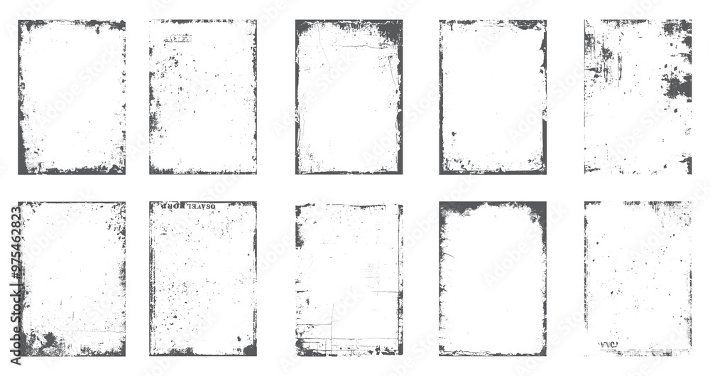 Poster set of hand drawn abstract frame set. ink brush strokes mess. grunge border vector background. abstr