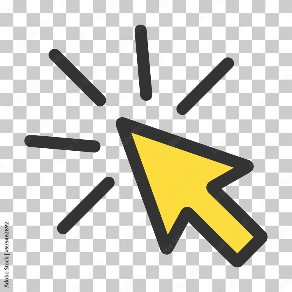 Poster click icon arrow mouse, web button cursor. digital design vector illustration