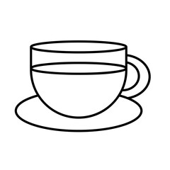 Tea cup line icon design, coffe cup line art vector illustration, glass mug for hot beverages,  hot chocolate cup clip art, cocoa sweet drink mug clipart