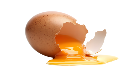 broken egg isolated on white