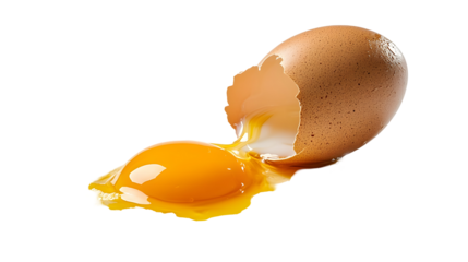 broken egg isolated on white