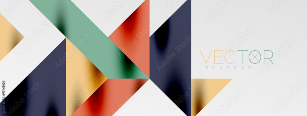 Poster Tech minimal overlapping triangle shapes elements geometric graphic pattern