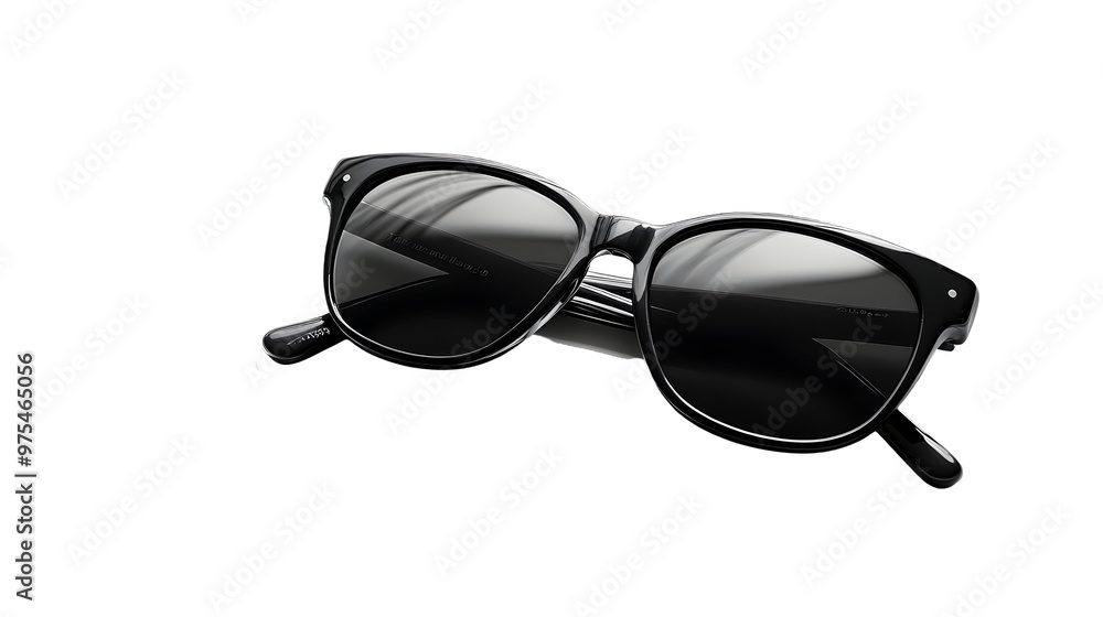 Wall mural Black sunglasses isolated on a white background