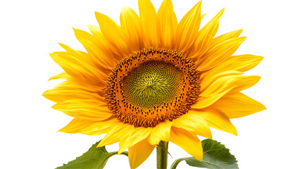 Obraz premium Bright yellow sunflower isolated on a white background