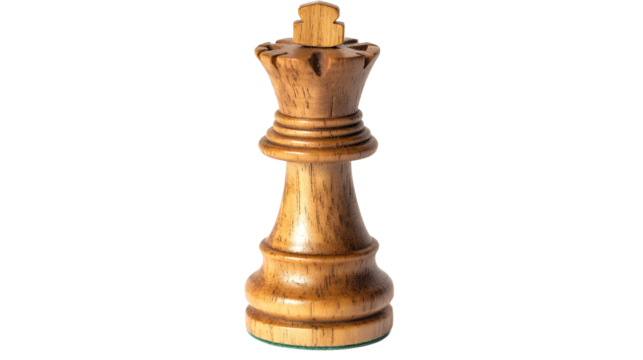 Chess pieces, both black and white, isolated on a white background