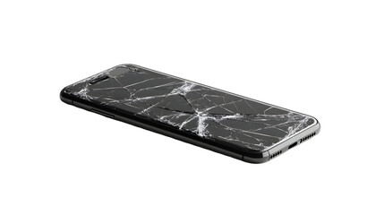 Mobile phone with a cracked screen