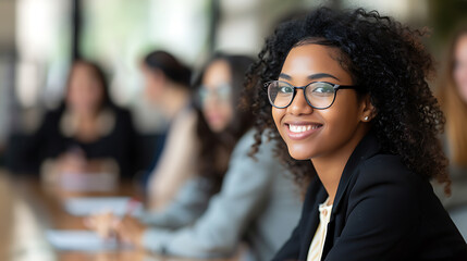 Fototapeta premium Professional Mentor Guiding College Graduates on Career Choices and Interview Strategies