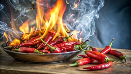 red hot chili peppers in fire