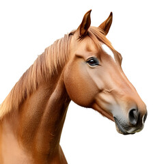Obraz premium Transparent cutout with an isolated horse face on a white backdrop