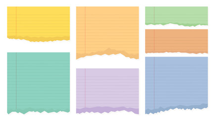 Torn paper, Ripped lined notebook paper sheet