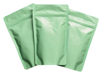 PNG Protein powder pouch mockup green paper green background.