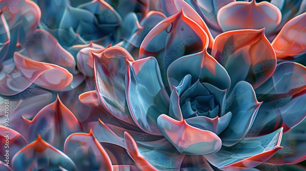Poster abstract succulent art