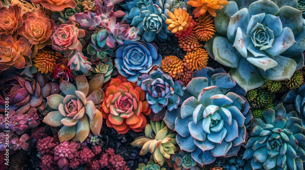 Poster abstract succulent art