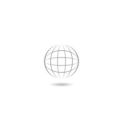 Simple Globe line icon with shadow