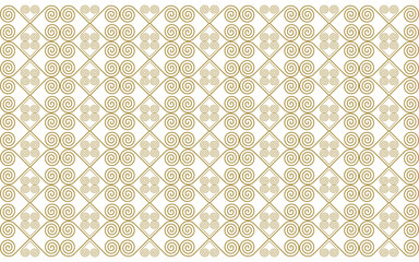 Ethnic fabric pattern, snail pattern, gold tone, used for printing to assemble clothes and other things as needed.