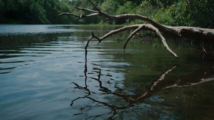 reflection of trees in the water