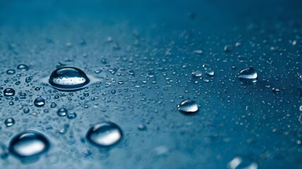 water drops on a blue background