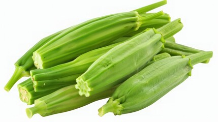 Fototapeta premium Fresh young okra transparent png.