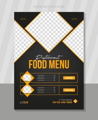 Modern and luxury restaurant food menu design template