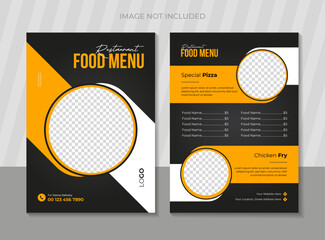 Double sided modern restaurant food menu design template