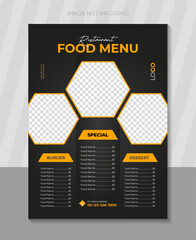 Modern and luxury restaurant food menu design template