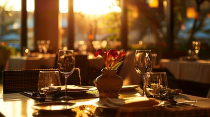 Luxury travel concept featuring fine dining in an exclusive fancy restaurant with exquisite cuisine and great service