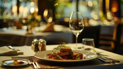Luxury travel concept featuring fine dining in an exclusive fancy restaurant with exquisite cuisine and great service