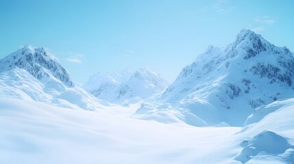 Snowy Mountain Range Under a Clear Sky