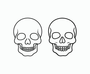 Skull EPS vector art silhouette illustration template on a white background