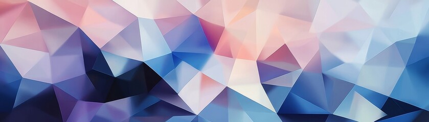 Fototapeta premium Abstract Geometric Triangular Mosaic, Blue, Pink, White, Abstract, Geometry, Design
