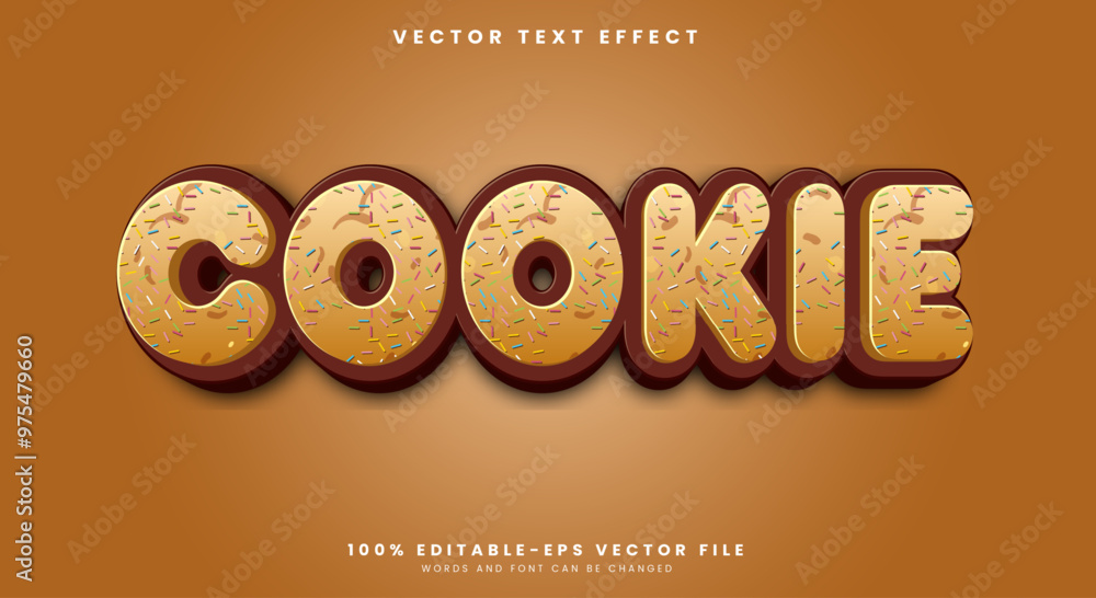 Poster cookie editable text effect with dessert and cake text style