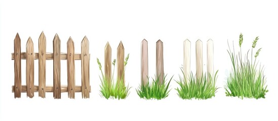 Collection of Fences with Grass